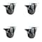 Service Caster 3.5'' Gray Poly Wheel Swivel Top Plate Caster Set Posi Brake, 4PK SCC-20S3514-PPUB-PLB-4 - alternate 1